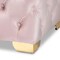 Baxton Studio Avara Pink Velvet Upholstered Gold Finished Tufted Bench Ottoman 154-9368 - alternate 2